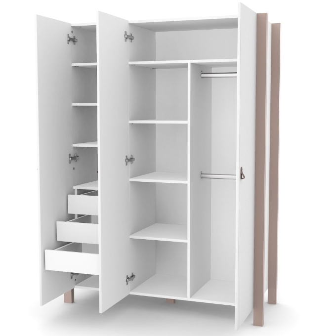 a white closet with shelves